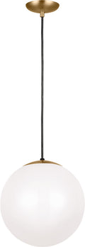 Leo Hanging Globe XL Pendant | Satin Brass | Smooth White Glass Bulb(s) Not Included