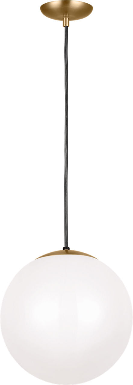 Leo Hanging Globe XL Pendant | Satin Brass | Smooth White Glass Bulb(s) Included