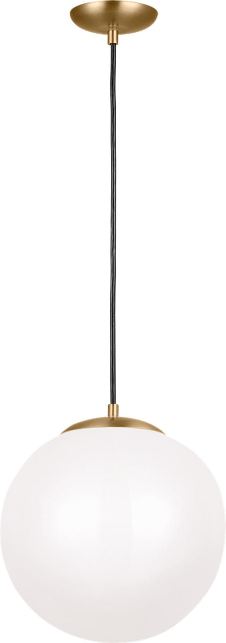 Leo Hanging Globe XL Pendant | Satin Brass | Smooth White Glass Dedicated LED