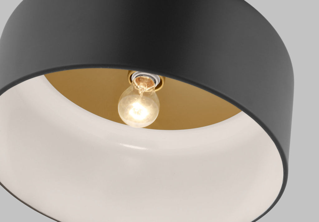Malone Large Flush Mount Midnight Black Bulbs Included
