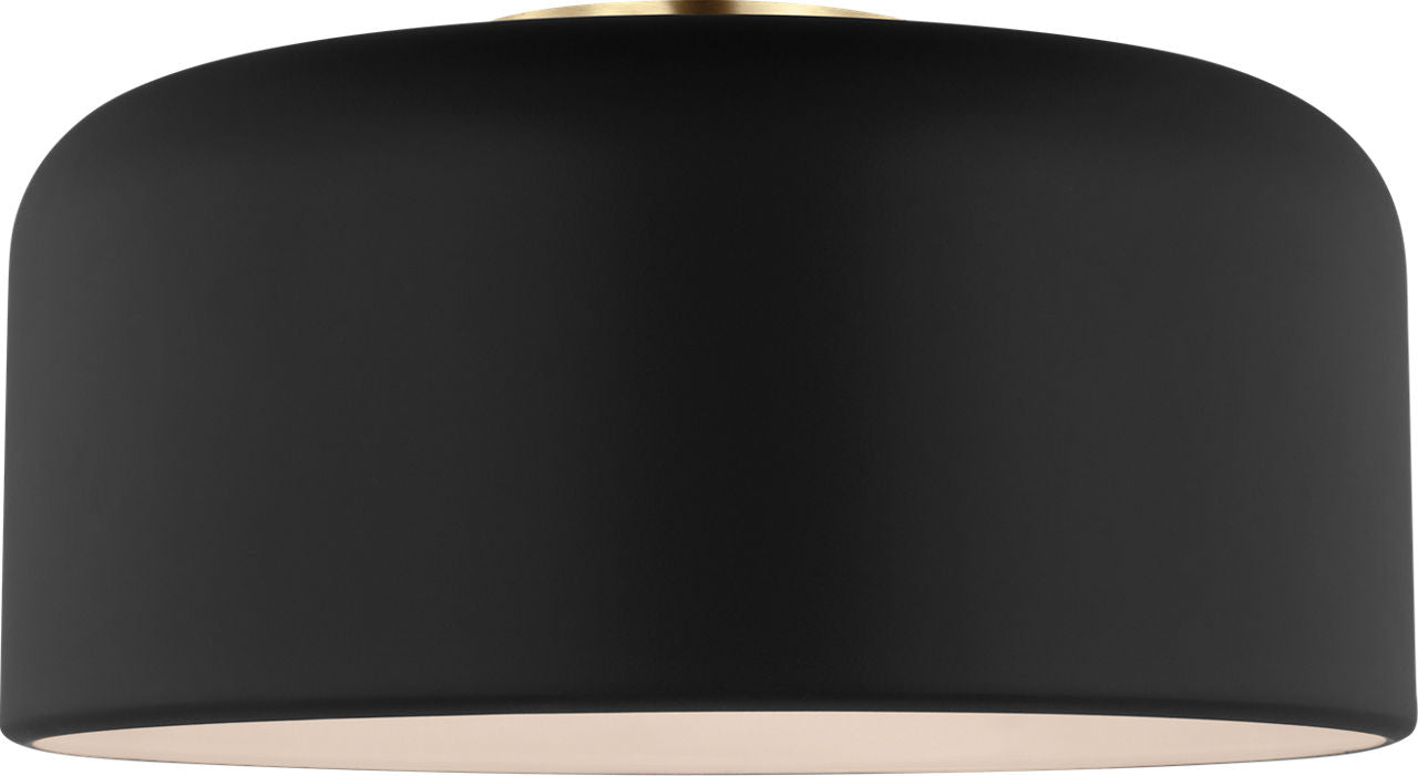 Malone Medium Flush Mount Midnight Black Bulbs Inc