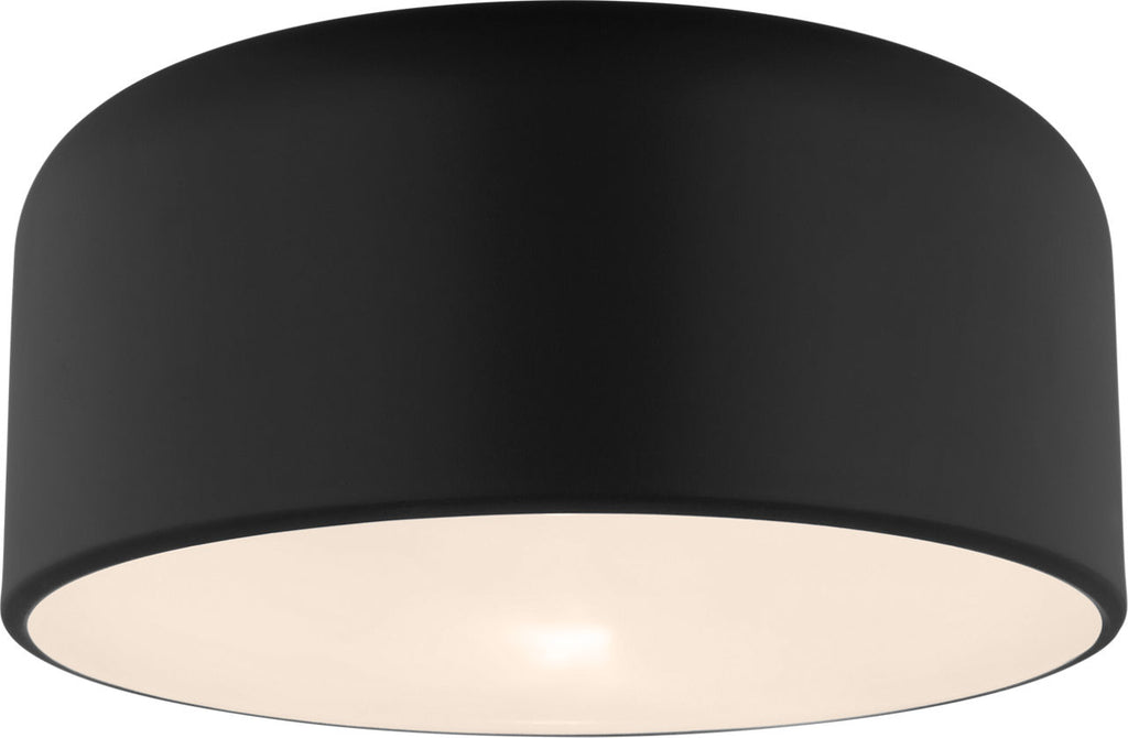 Malone Medium Flush Mount Midnight Black Bulbs Inc