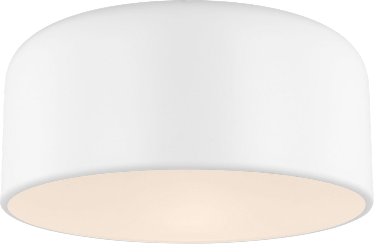 Malone Medium Flush Mount Matte White Bulbs Included