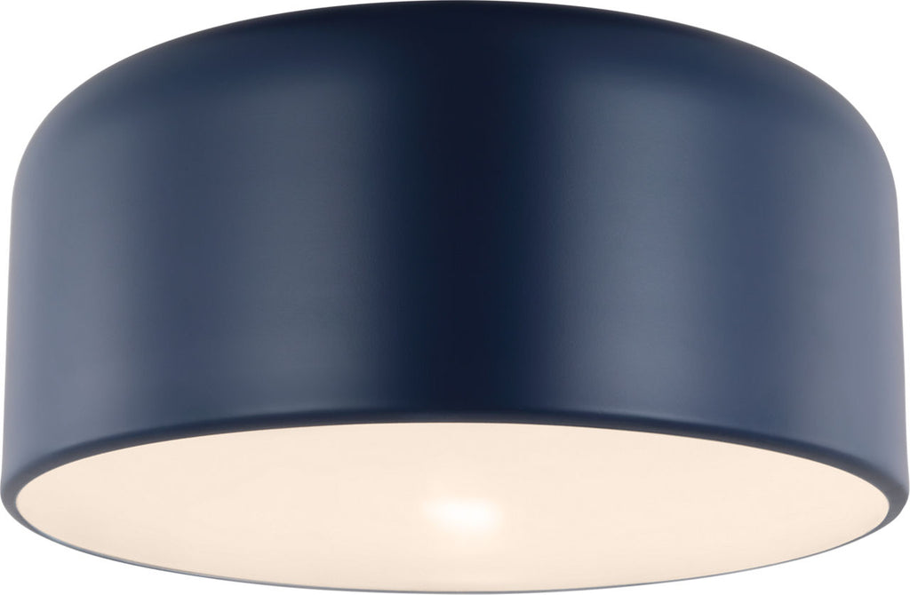 Malone Medium Flush Mount Navy Bulbs Inc