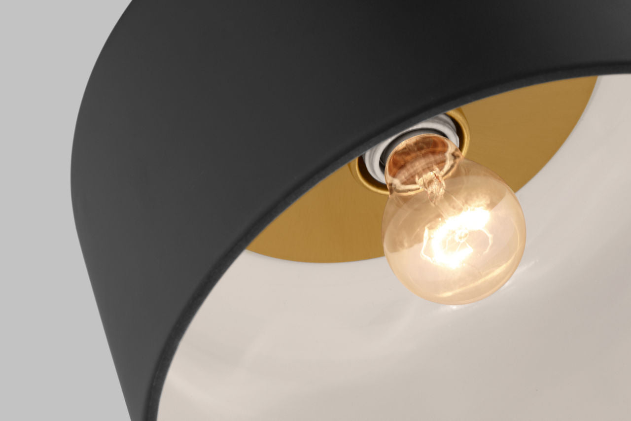 Malone Small Flush Mount Midnight Black Bulbs Inc