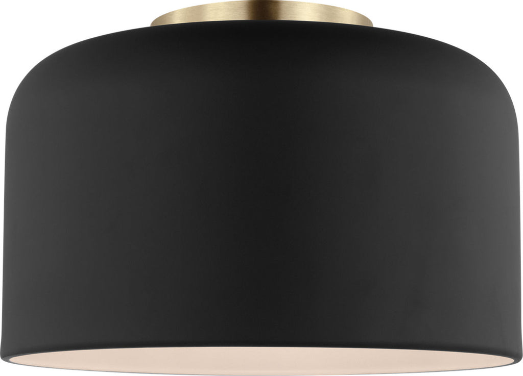 Malone Small Flush Mount Midnight Black Bulbs Inc
