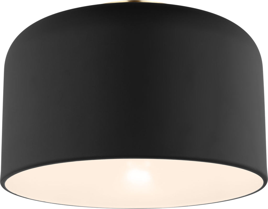 Malone Small Flush Mount Midnight Black Bulbs Inc