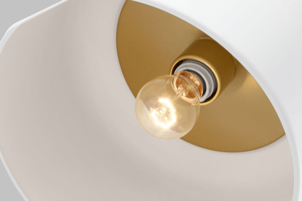 Malone Small Flush Mount Matte White Bulbs Included