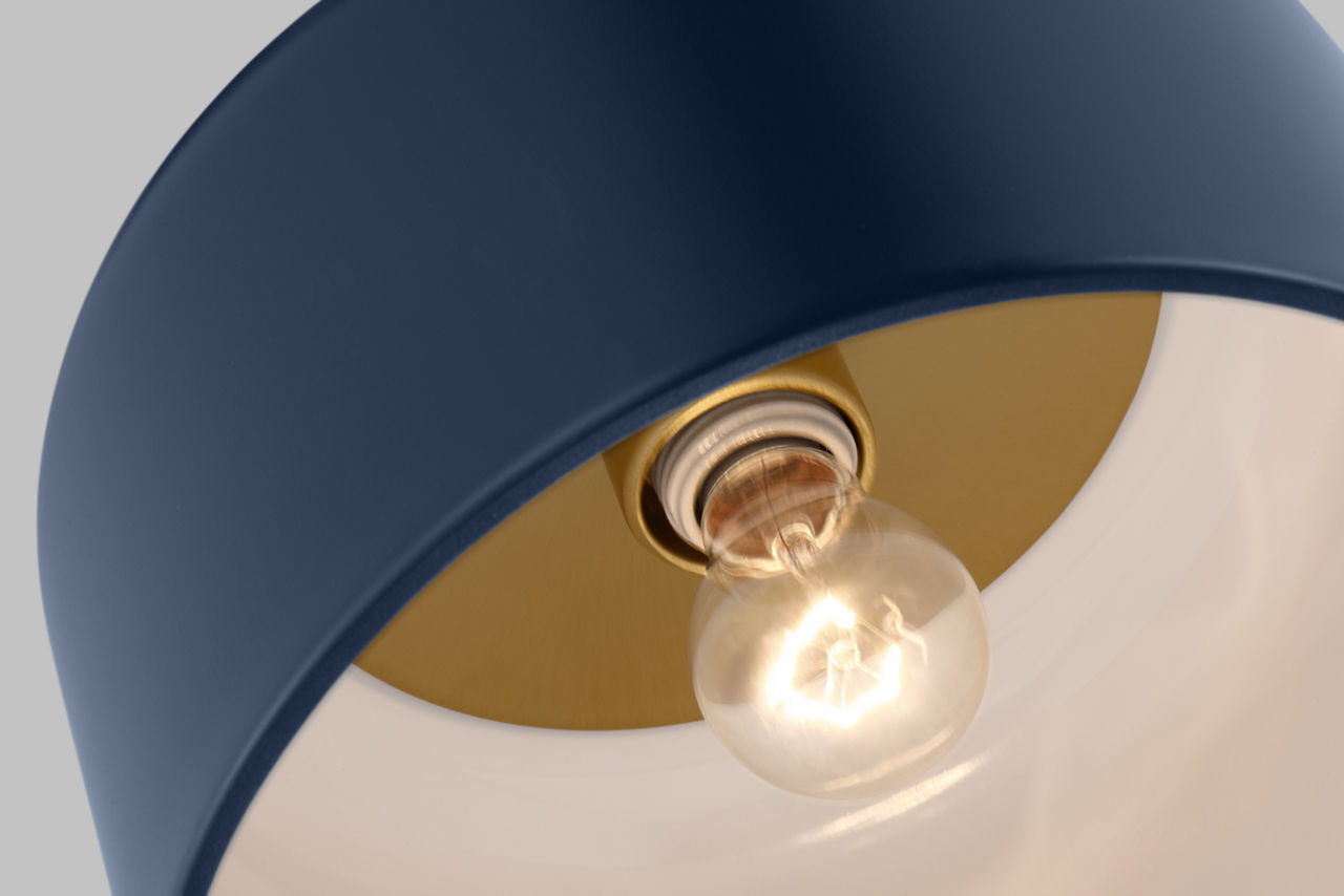 Malone Small Flush Mount Navy Bulbs Inc