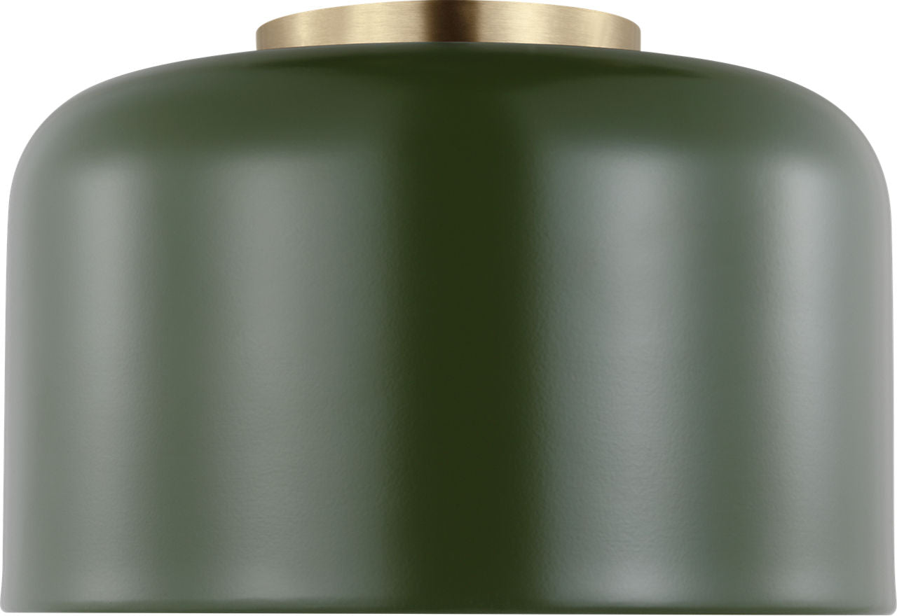 Malone Small Flush Mount Olive Bulbs Inc