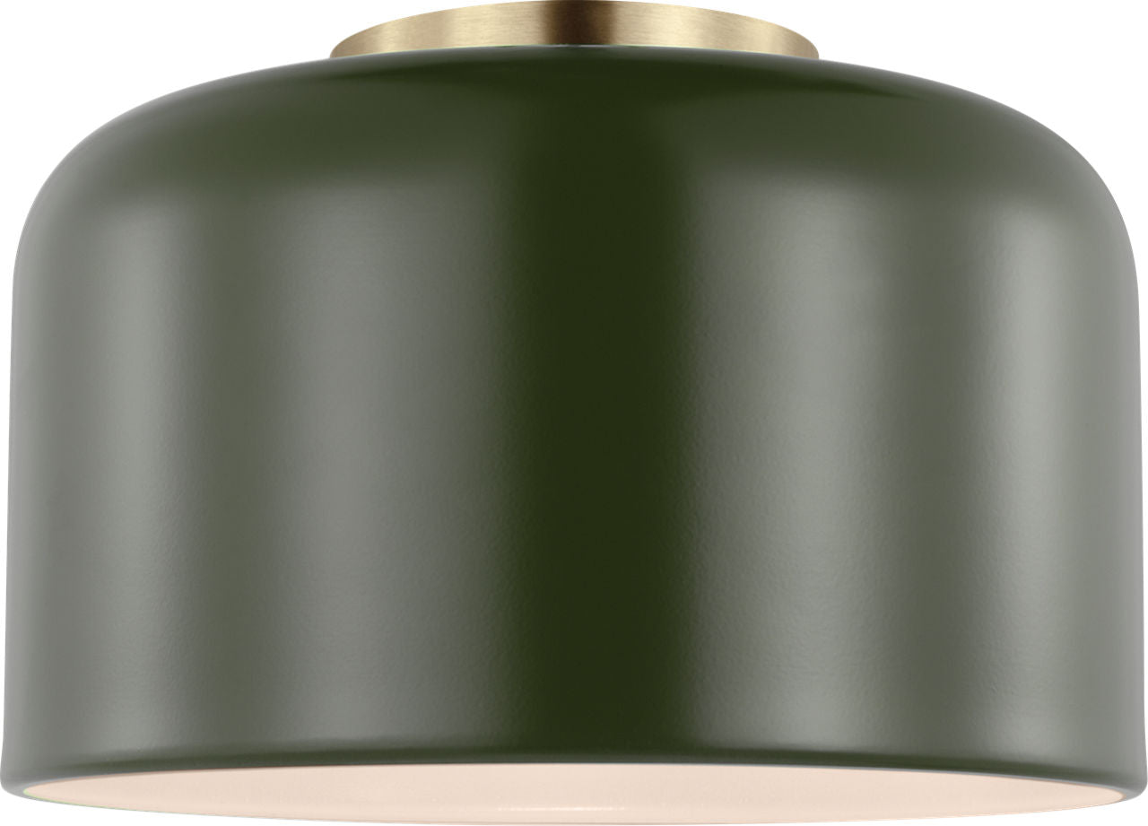 Malone Small Flush Mount Olive Bulbs Inc