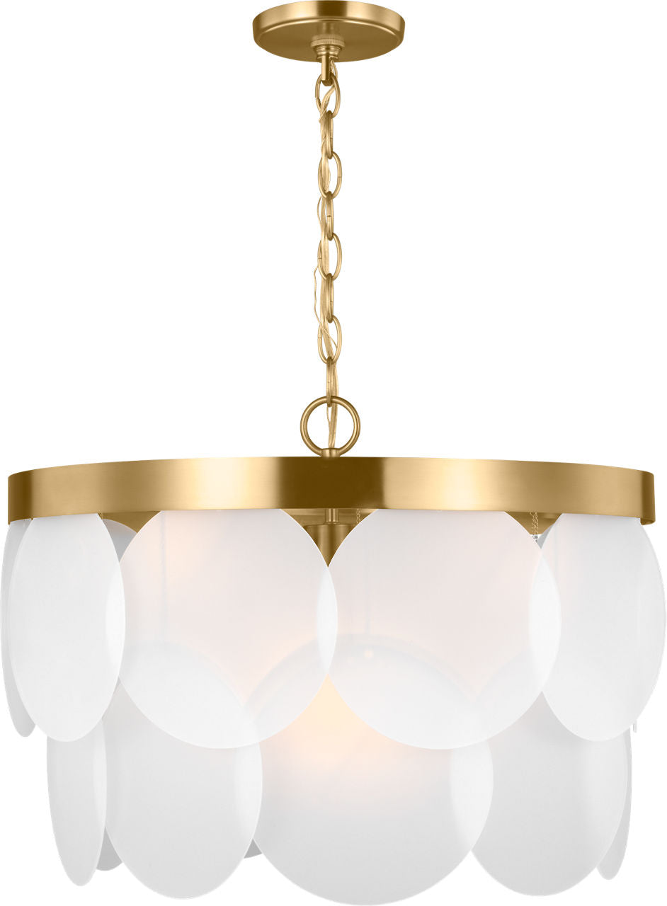 Mellita Six Light Pendant Satin Brass Bulbs Included