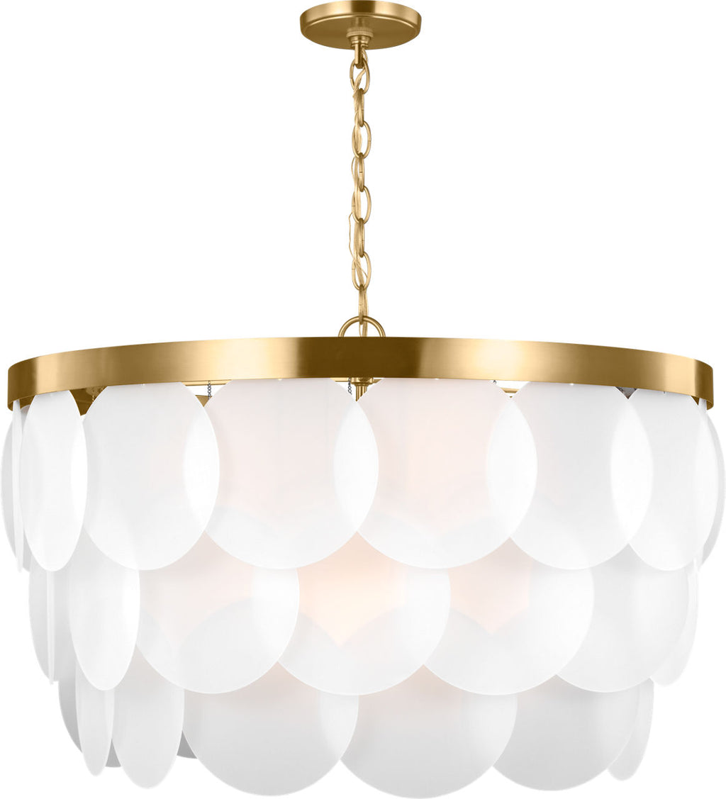 Mellita Eight Light Pendant | Satin Brass Bulbs Included