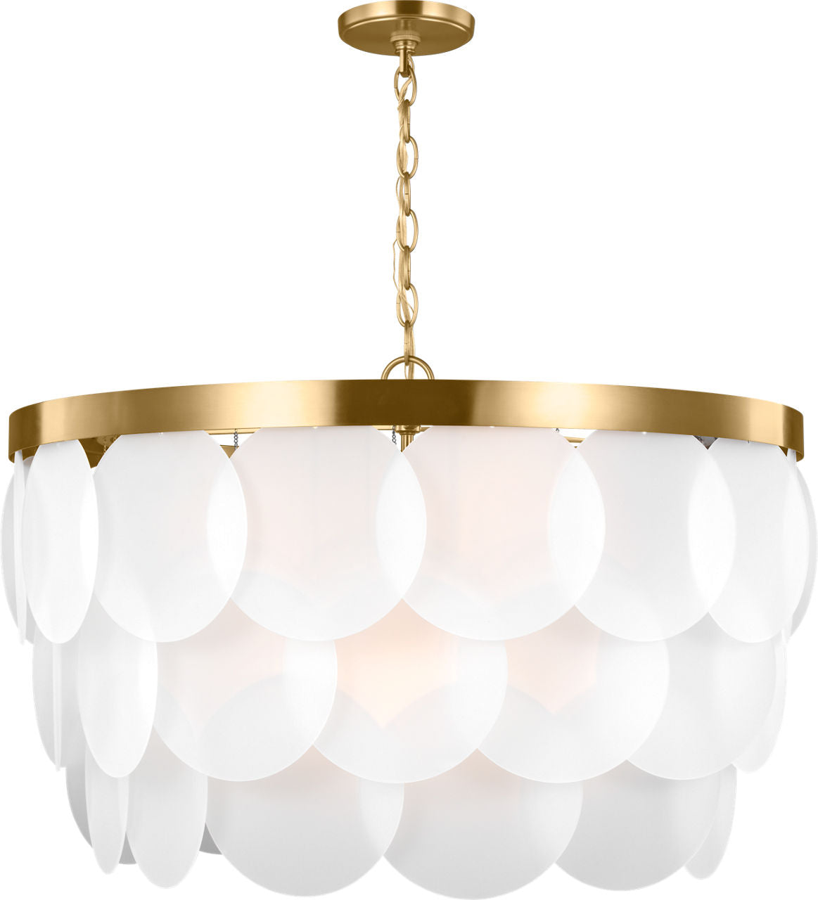 Mellita Eight Light Pendant | Satin Brass Bulbs Included