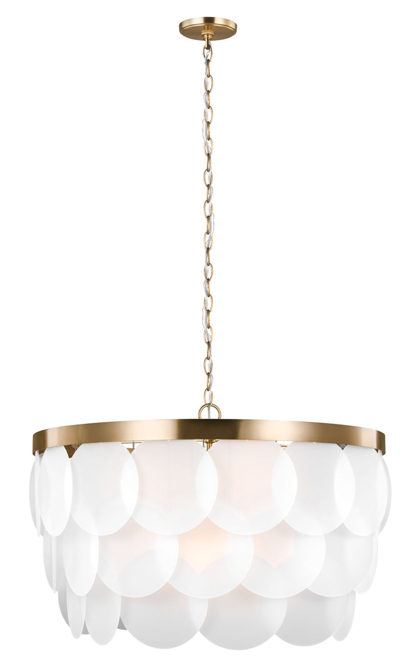 Mellita Eight Light Pendant | Satin Brass Bulbs Included