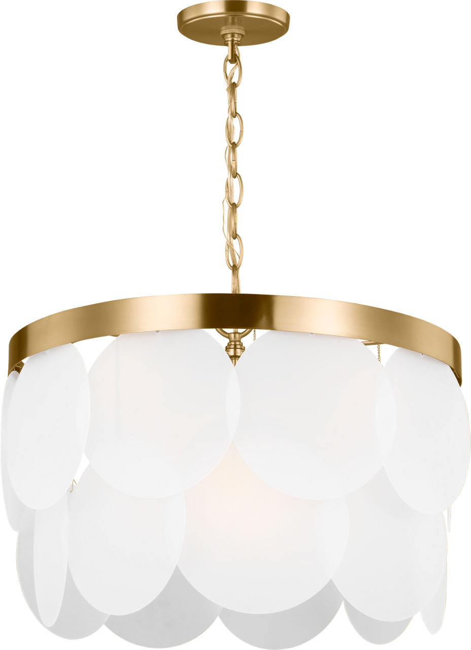 Mellita Six Light Pendant Satin Brass