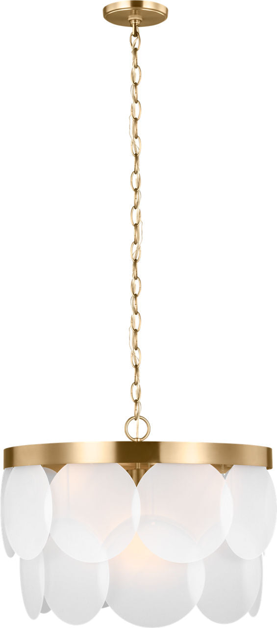 Mellita Six Light Pendant Satin Brass Bulbs Included