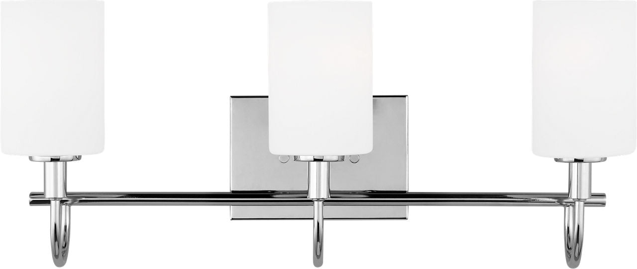 Oak Moore Three Light Wall / Bath Chrome
