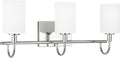 Oak Moore Three Light Wall / Bath Chrome