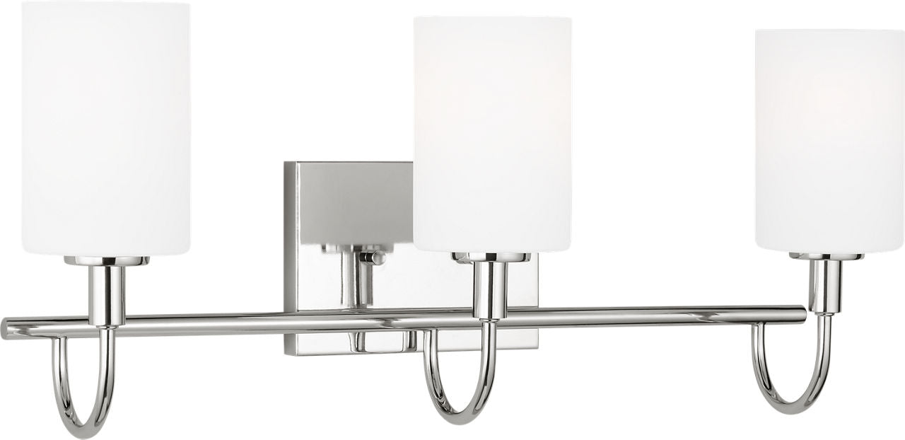 Oak Moore Three Light Wall / Bath Chrome