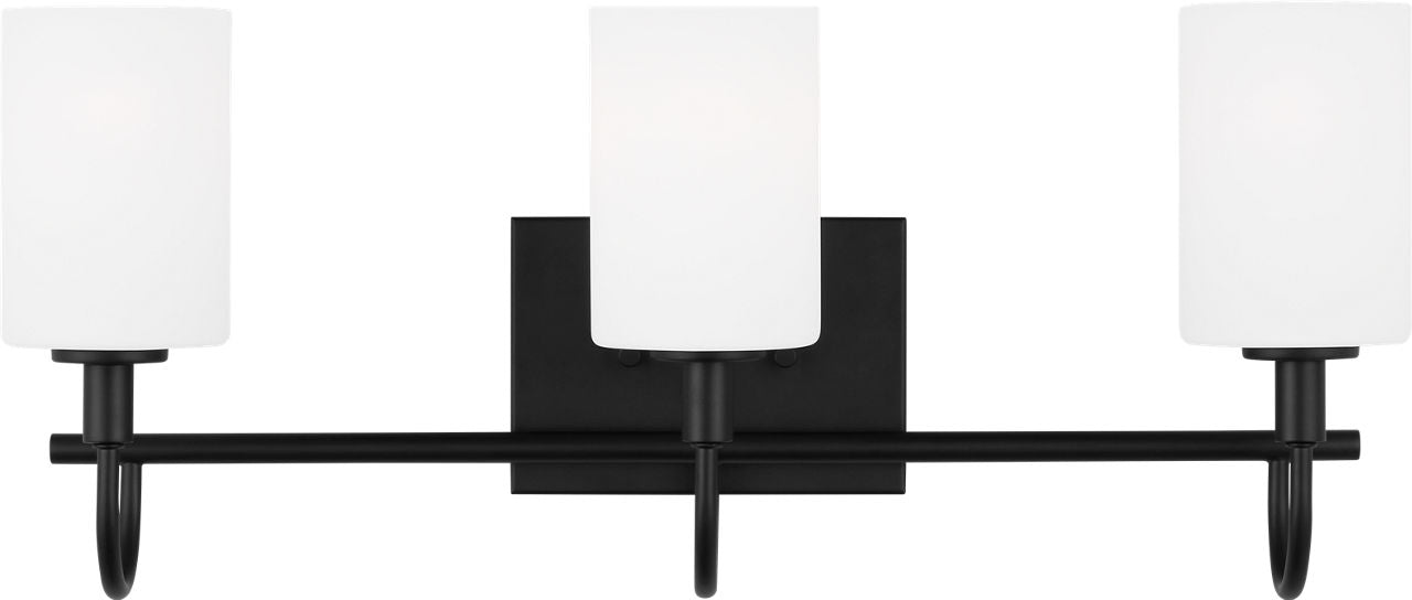 Oak Moore Three Light Wall / Bath Midnight Black