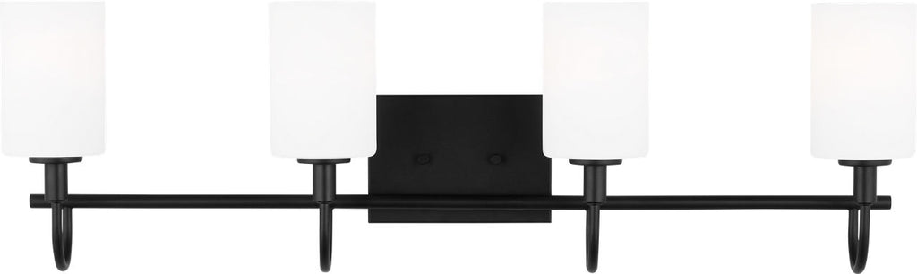 Oak Moore Four Light Wall / Bath Midnight Black Bulbs Included