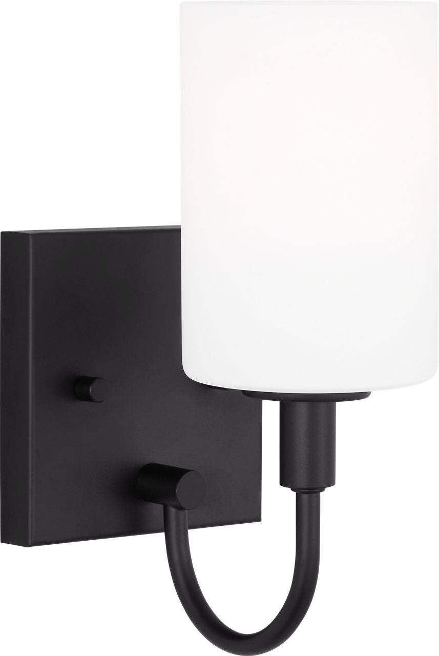 Oak Moore One Light Wall / Bath Sconce Midnight Black Bulbs Included