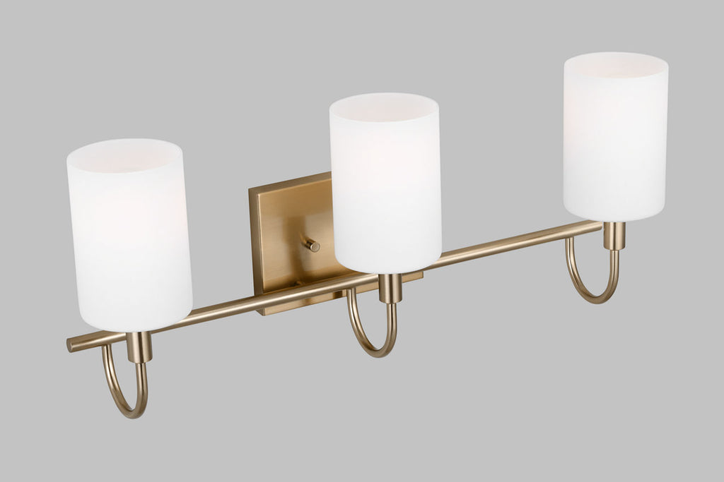 Oak Moore Three Light Wall / Bath Satin Brass