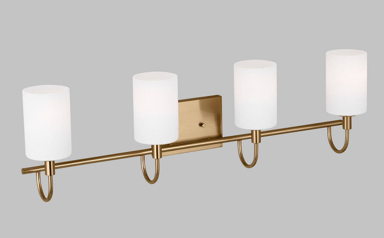 Oak Moore Four Light Wall / Bath Satin Brass