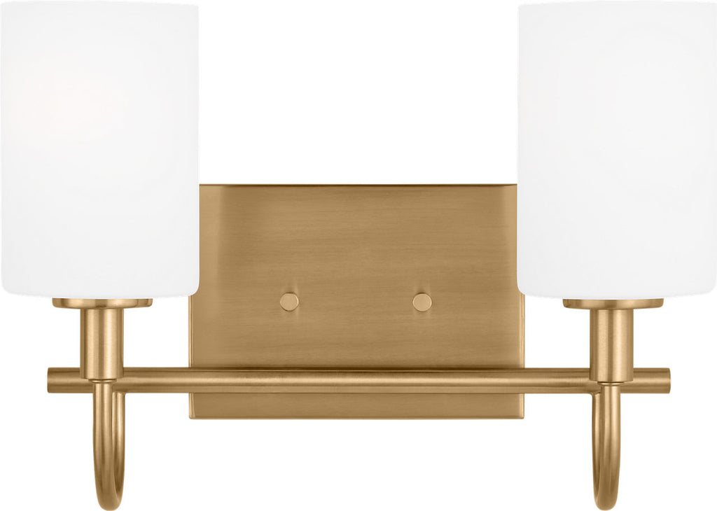 Oak Moore Two Light Wall / Bath Satin Brass Bulbs Inc