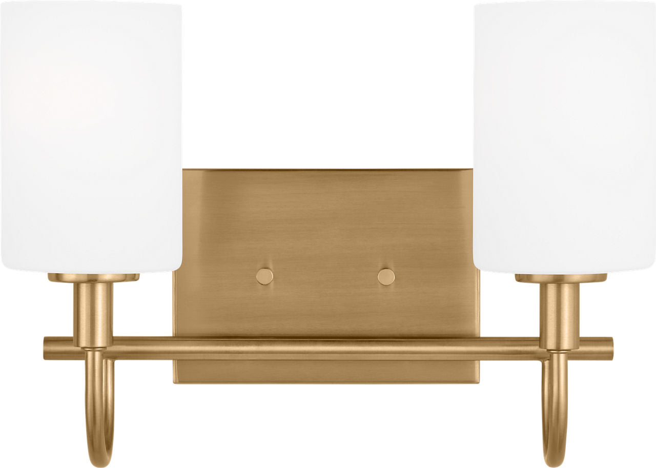 Oak Moore Two Light Wall / Bath Satin Brass Bulbs Inc