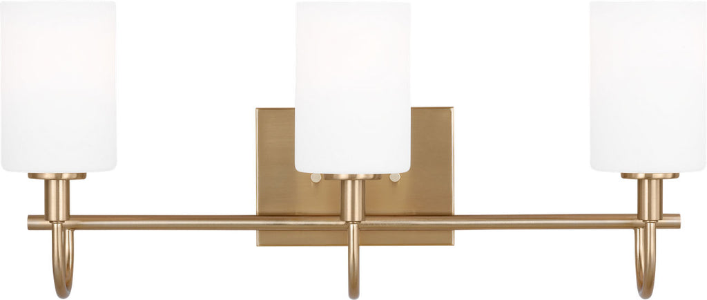 Oak Moore Three Light Wall / Bath Satin Brass
