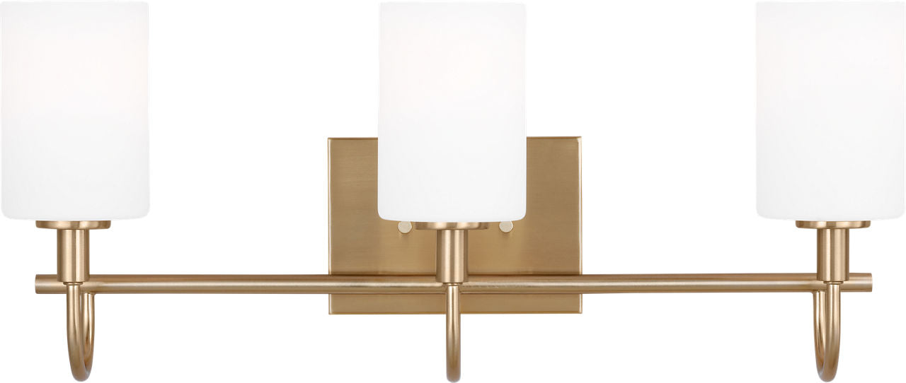 Oak Moore Three Light Wall / Bath Satin Brass