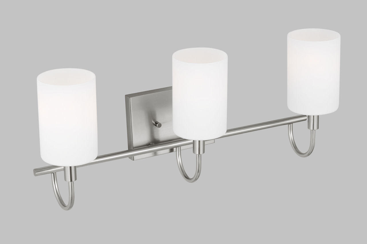 Oak Moore Three Light Wall / Bath Brushed Nickel