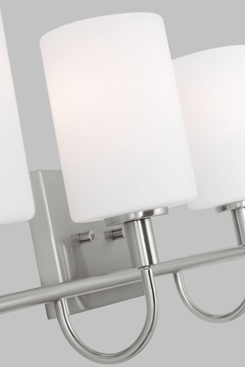Oak Moore Four Light Wall / Bath Brushed Nickel Bulbs Inc