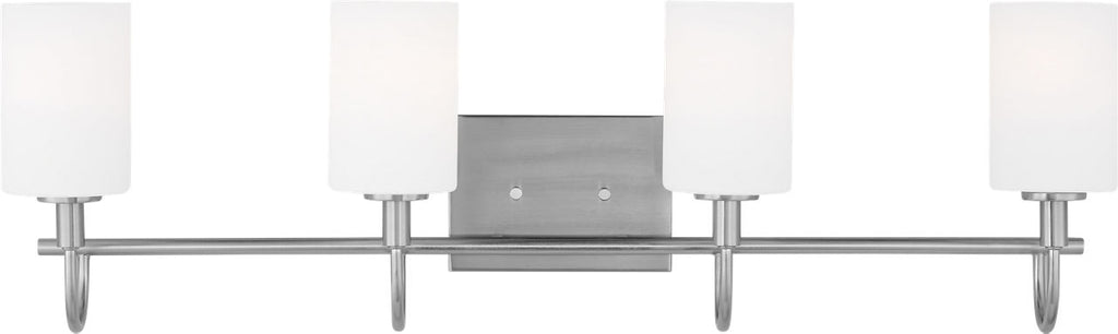 Oak Moore Four Light Wall / Bath Brushed Nickel Bulbs Inc