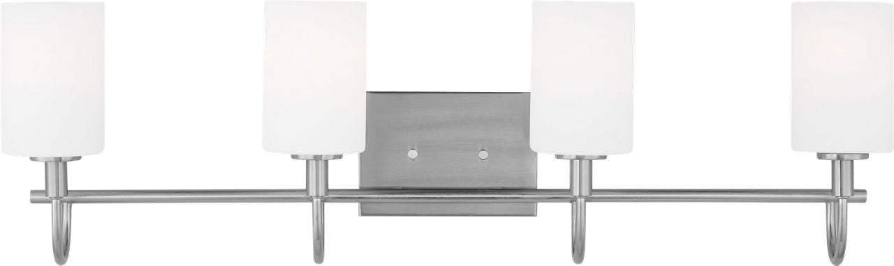 Oak Moore Four Light Wall / Bath Brushed Nickel Bulbs Inc