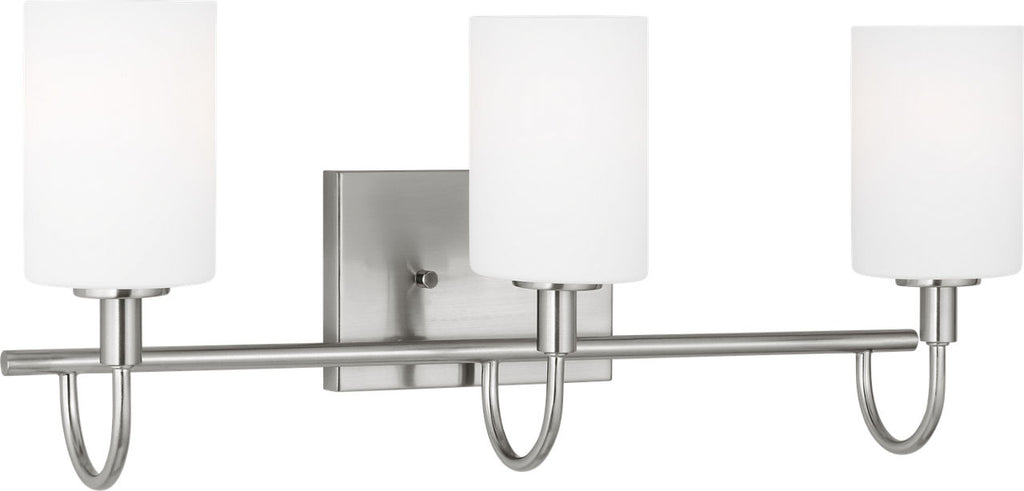 Oak Moore Three Light Wall / Bath Brushed Nickel
