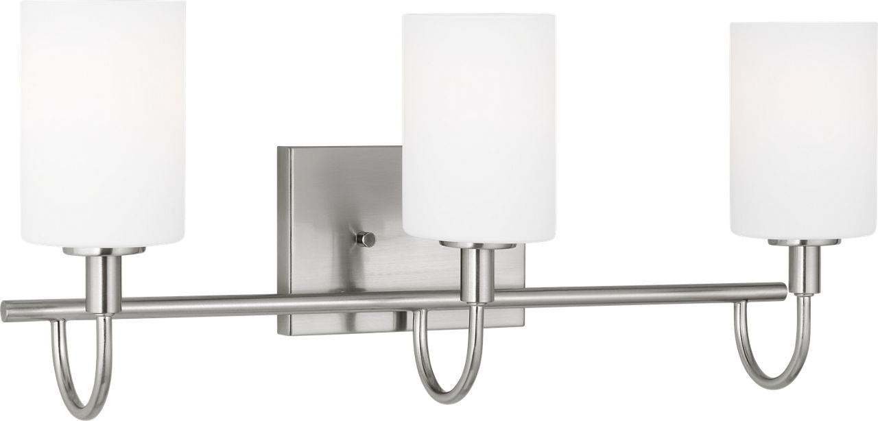 Oak Moore Three Light Wall / Bath Brushed Nickel