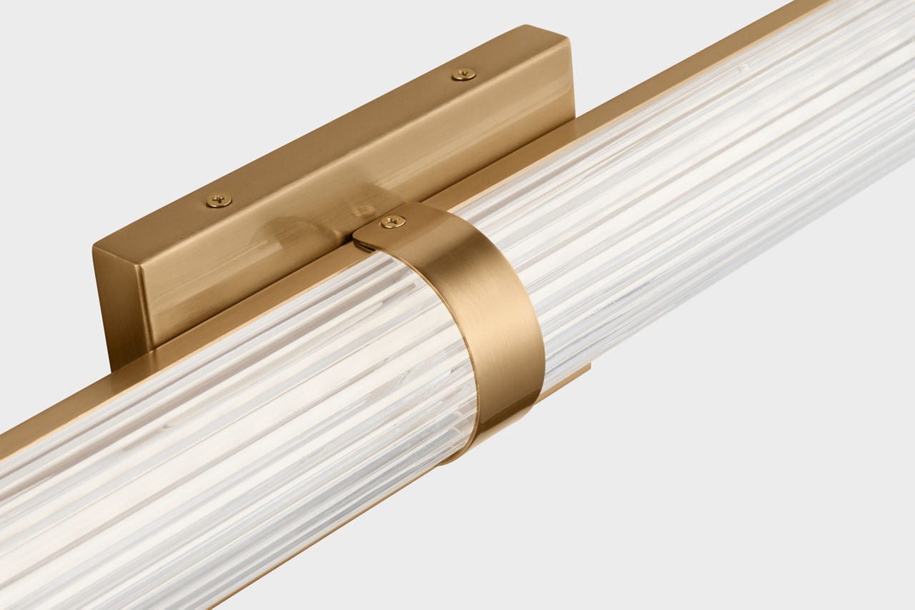 Syden Medium LED Wall / Bath Satin Brass Bulbs Inc