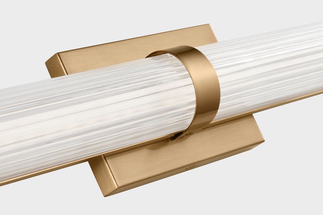 Syden Large LED Wall / Bath Satin Brass Bulbs Inc