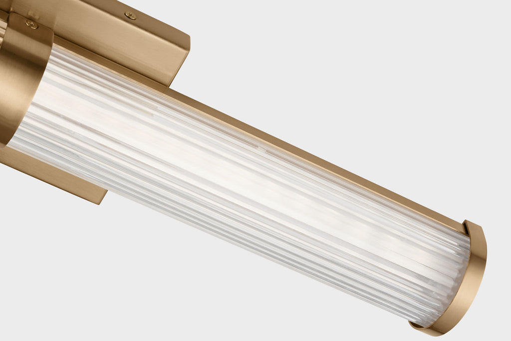 Syden Medium LED Wall / Bath Satin Brass Bulbs Inc