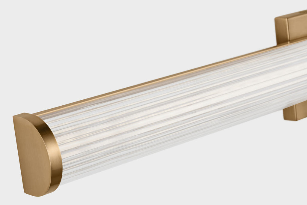 Syden Large LED Wall / Bath Satin Brass Bulbs Inc