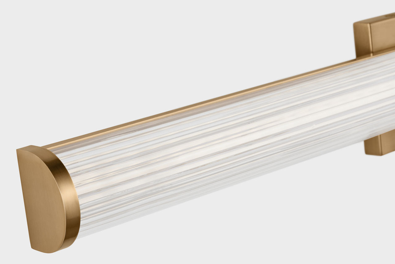 Syden Large LED Wall / Bath Satin Brass Bulbs Inc