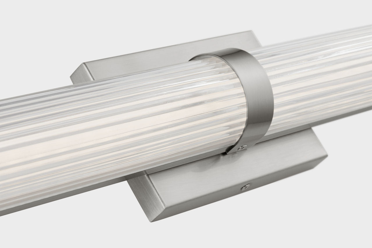Syden Large LED Wall / Bath Brushed Nickel Bulbs Inc