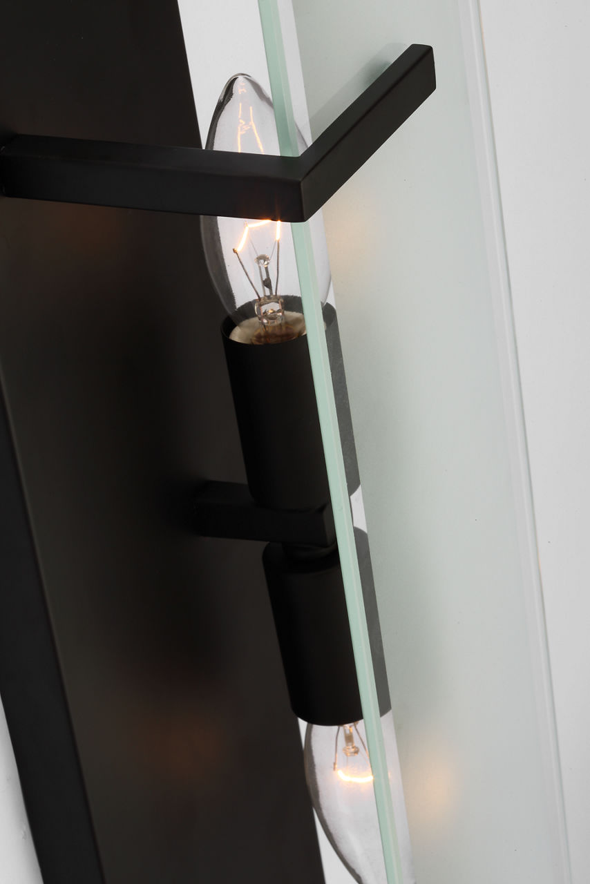 Syll Two Light Wall / Bath Sconce | Midnight Black Bulbs Included