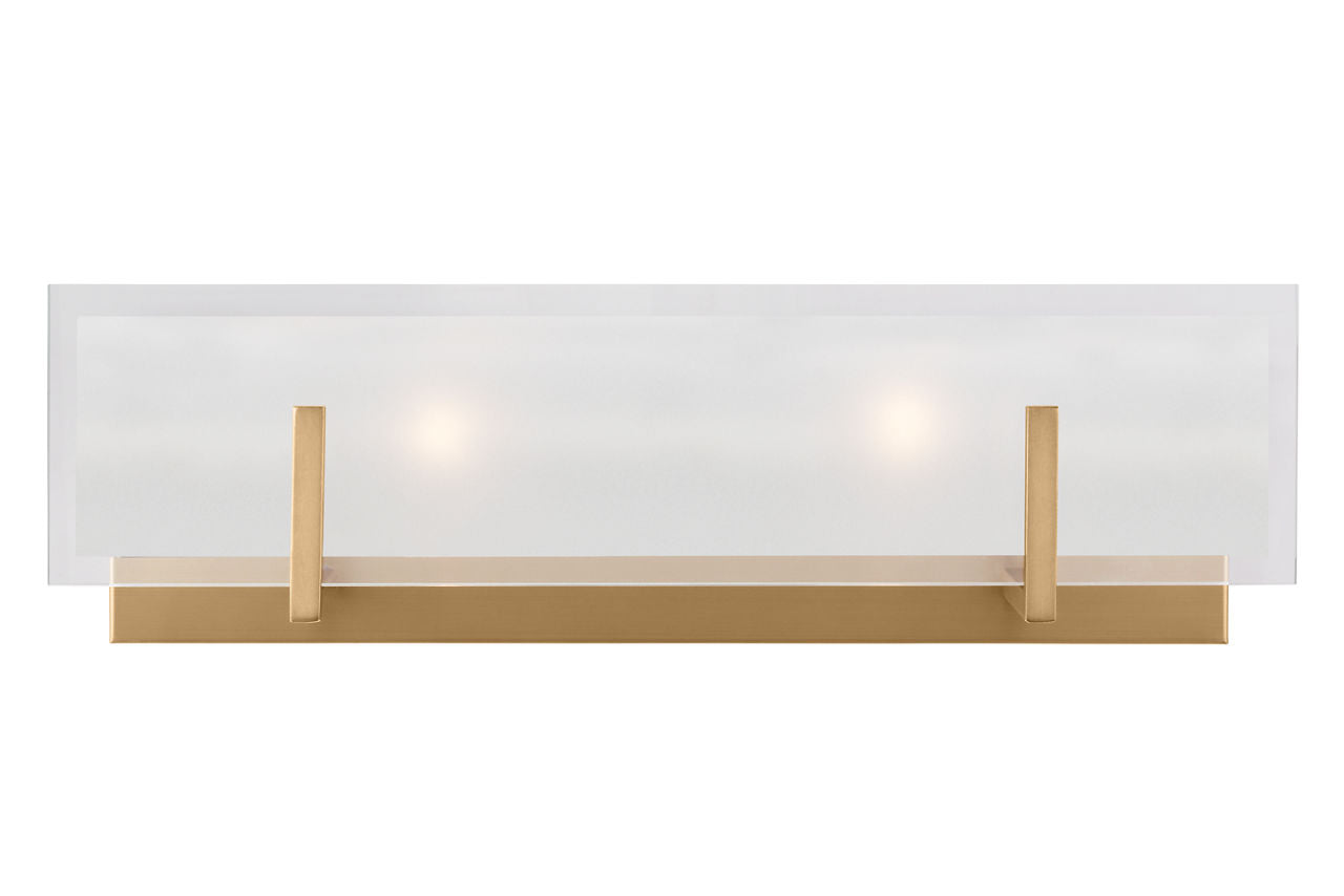Syll Two Light Wall / Bath Sconce | Satin Brass Bulbs Included