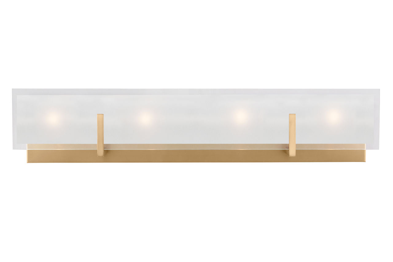 Syll Four Light Wall / Bath Sconce | Satin Brass Bulbs Included