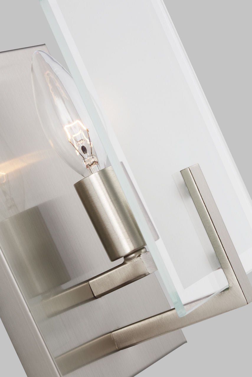 Syll One Light Wall / Bath Sconce | Sconce Brushed Nickel