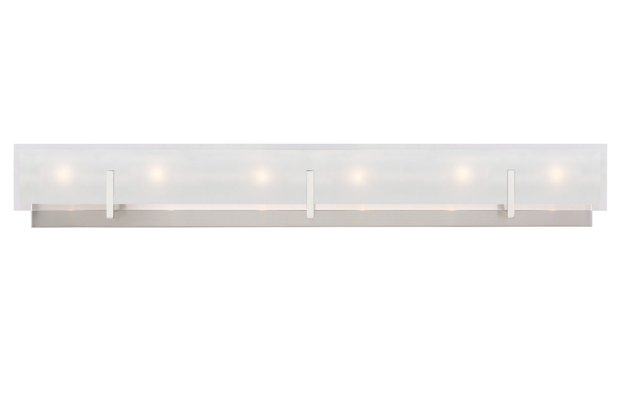 Syll Six Light Wall / Bath Sconce | Brushed Nickel Bulbs Included
